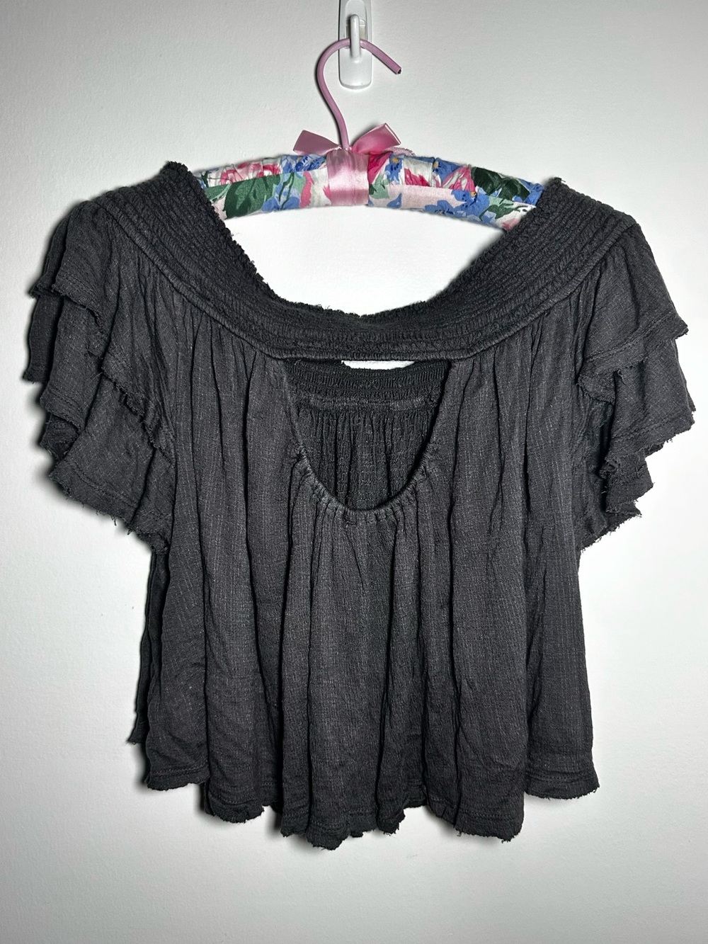 Free People Off-Shoulder Ruffle Crop Top - Picture 3 of 14